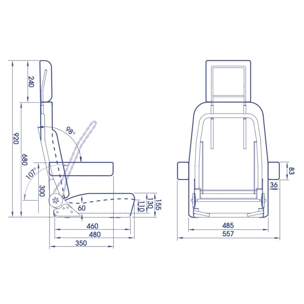 Row 1 independent seat van/booster van (installation included)